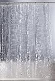 Mildew Resistant 3D Shower Curtain - Water-Repellent & Anti-bacterial With Magnets - 72x72 Inch - By Utopia Home