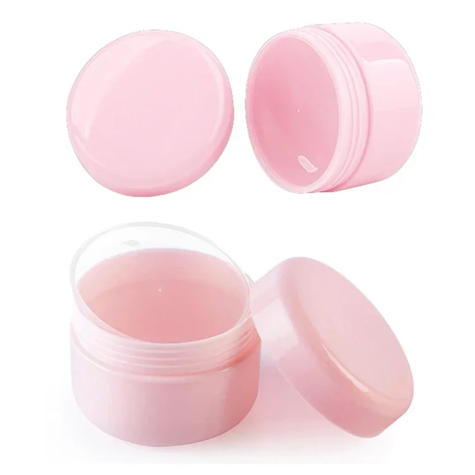 Kosmetiktiegel 30/60Pcs 10/20/30/50/100/150g Nachfüllbare Flaschen Rosa Kunststoff make-up Gläser mit Deckel Reise Lotion Creme Behälter Kosmetik Topf FüR Lotion, Lippenbalsam, Creme(30PCS_150G)