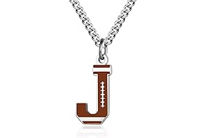 Football Initial Stocking Stuffer: Personalized Necklace for Fans