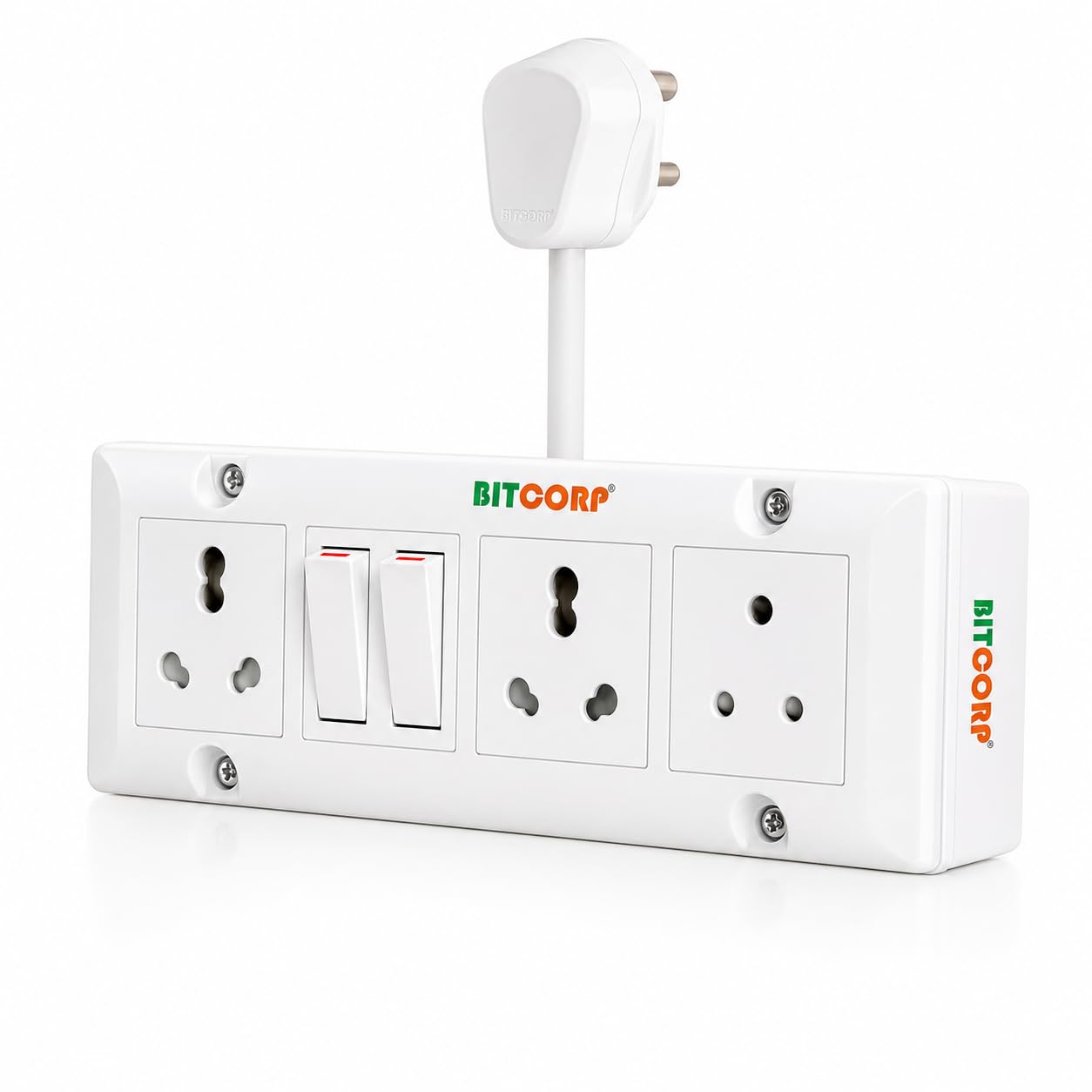 BITCORP Extension Board, 2 Switch Power Strip, 4000W 16A/6A Extension Cord with 3 Universal Socket, Surge Protection for Home Office-image-28