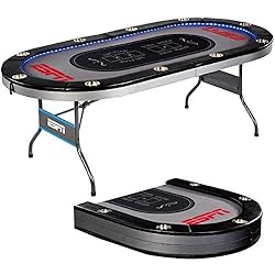ESPN 10 Player Premium Poker Table With LED Lights