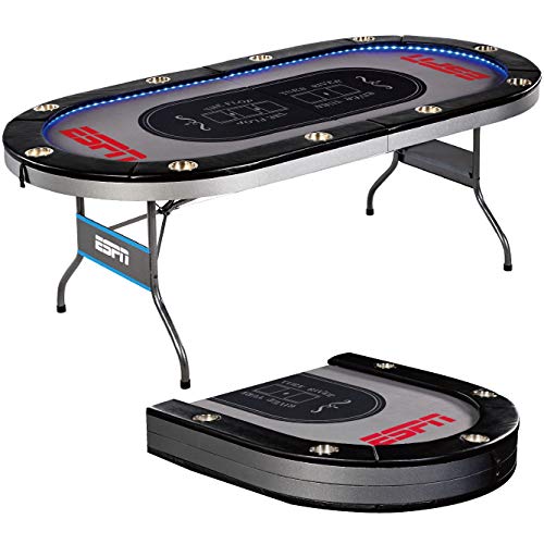 ESPN 10 Player Premium Poker Table With LED Lights