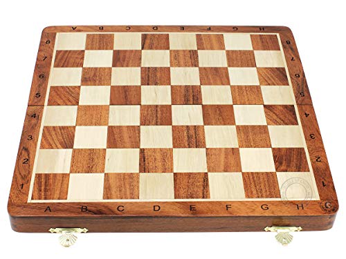 House of Chess - Victorian Staunton Golden Acacia Wood Chess Set - 14 x 14 Inches Wooden Folding Chess Board with Algebraic Notation - Wooden Chess Pieces with King Height 3 Inches + 2 Extra Queens by House of Chess - Image 9