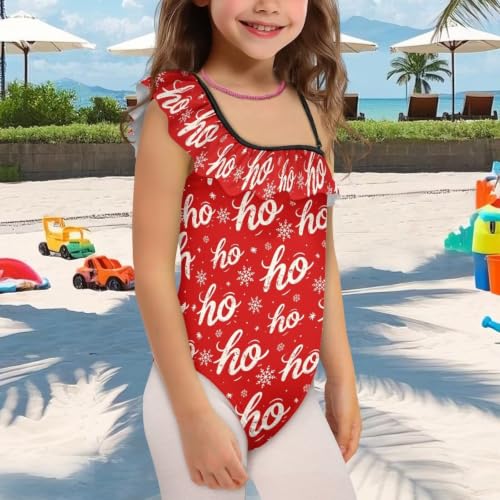 Image of Girls Swimsuit One Piece Ruffle Swimsuit Non-Slip Straps UPF 50+ for Girls Size 3-14 Years