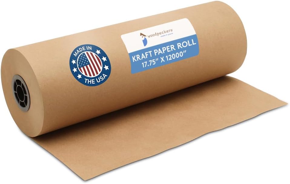 Craft Paper Roll - 17.75 x 12000 Inches Brown Kraft Bulletin Board Paper, Jumbo Butcher Roll, Eco-Friendly Wrapping for Christmas Gifts and Shipping