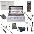 Lion Premium Grills 32-Inch Liquid Propane Grill L75000 and Lion Combination Door Drawer Exclusive with Best of Backyard Gourmet Package