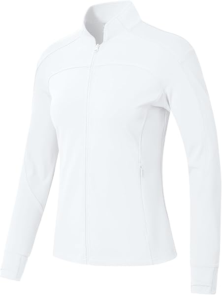 BGOWATU Women's Workout Jacket Lightweight Zip up Running Athletic Jackets with Thumb Holes - 1