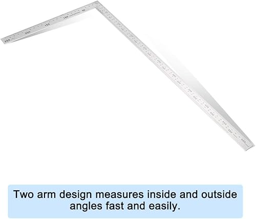 Miniatura 2 de Cuadrado de carpintero, regla cuadrada en forma de L, herramienta de medición de madera para ingenieros, carpintería, regla de ángulo recto de 90