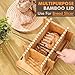 RYTOXILO Bread Slicer for Homemade Bread with Box, White Bread Storage for Kitchen Countertop with 3 in 1 Bamboo Lid, Bread Loaf Slicers Machine with Slicing Guide for Sandwich, Sourdough