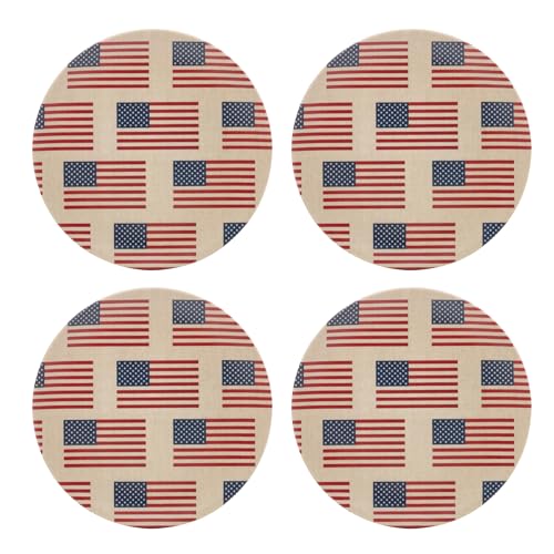 Oneida Dinnerware Sets, Vintage Americana Tidbit Plates, Set Of 4, Service For 4, Plates Set, Melamine Material, Dishwasher & Microwave Safe, Salad & Pasta Plate, Americana (Red&White, 4 Piece)