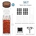 Yangbaga 24Pcs Glass Spice Jars with Labels-4oz Acacia Wood Lid Square Spice Containers and 2pcs Rack with Pepper Grinder Lids &Funnel,Seasoning Jars for Rack Cabinet Drawer