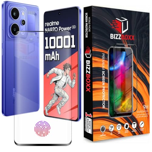 Image of Tempered Glass For realme NARZO Power 5G Full Glue 4D Curve+ Screen Protector Guard With Curved Edges - Fingerprint Working, UV Glue Not Required (For NARZO Power, 6.8 Inch) - Pack of 1