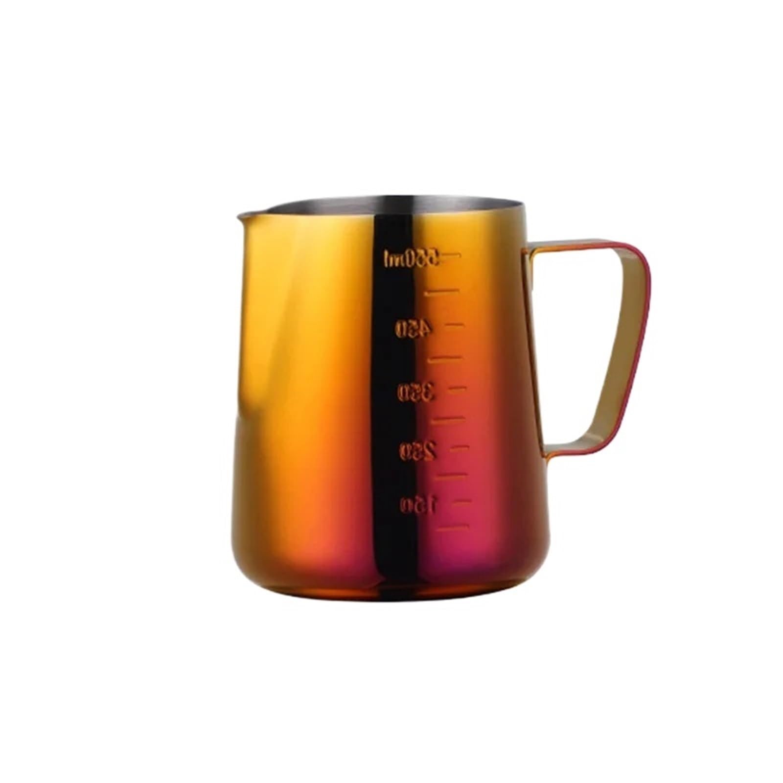 2 uds 350/550ml café expreso tirador flor tazas de leche taza de acero inoxidable tirador taza de flores leche artesanal Latte Art jarra tazón taza(Red,350ml)