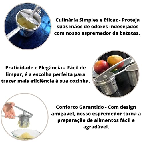 Amassador De Batata Espremedor De Legumes 22cm Espremedor Batata Em Alumínio Amassador Batata Evita