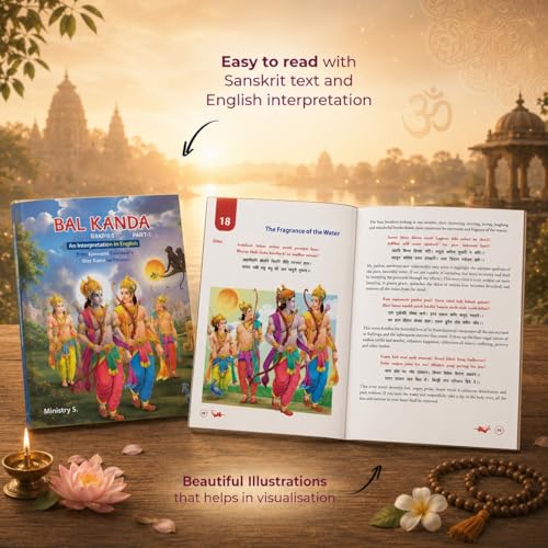 Image of The Valmiki's Ultimate Ramayan Kanda ( रामायण )5 Books Set | Goswami Tulsidas, Ramcharitmanas | Aranya | Kishkindha | Sunderkand | Lanka Kanda | Bal ... & Sanskrit Language | Exclusive Illustrations | Valmiki's Ramayan