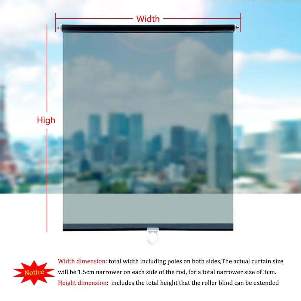 Einwegspiegel-Rollo, Ohne Bohren Thermorollo, Verdunkelungs Rollo Transparent Verdunklungsrollo Sichtschutz Fenster Rollos Tagessichtschutz W 35/40/70/100/120/150cm(W70*H200cm)
