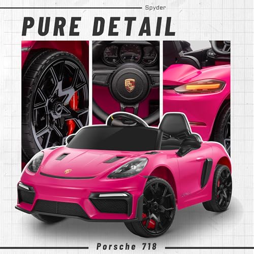image for First Ride On Licensed Porsche 718 12V Ride on Toy for Toddler, Ride o