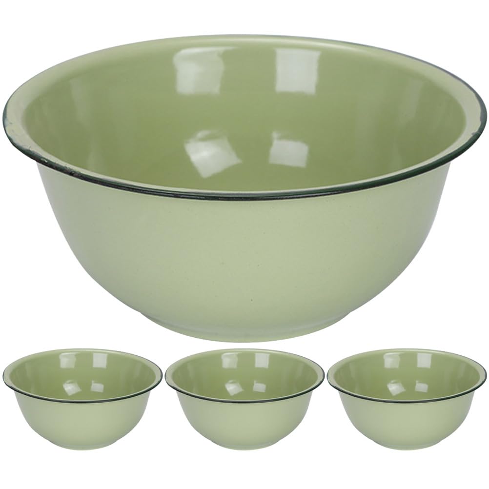 CALLARON Bol En Émail 8.27 Pouces Grand Bassin Multifonction Pour Soupe Mélange Fruits Décoration Cuisine Nettoyage Facile