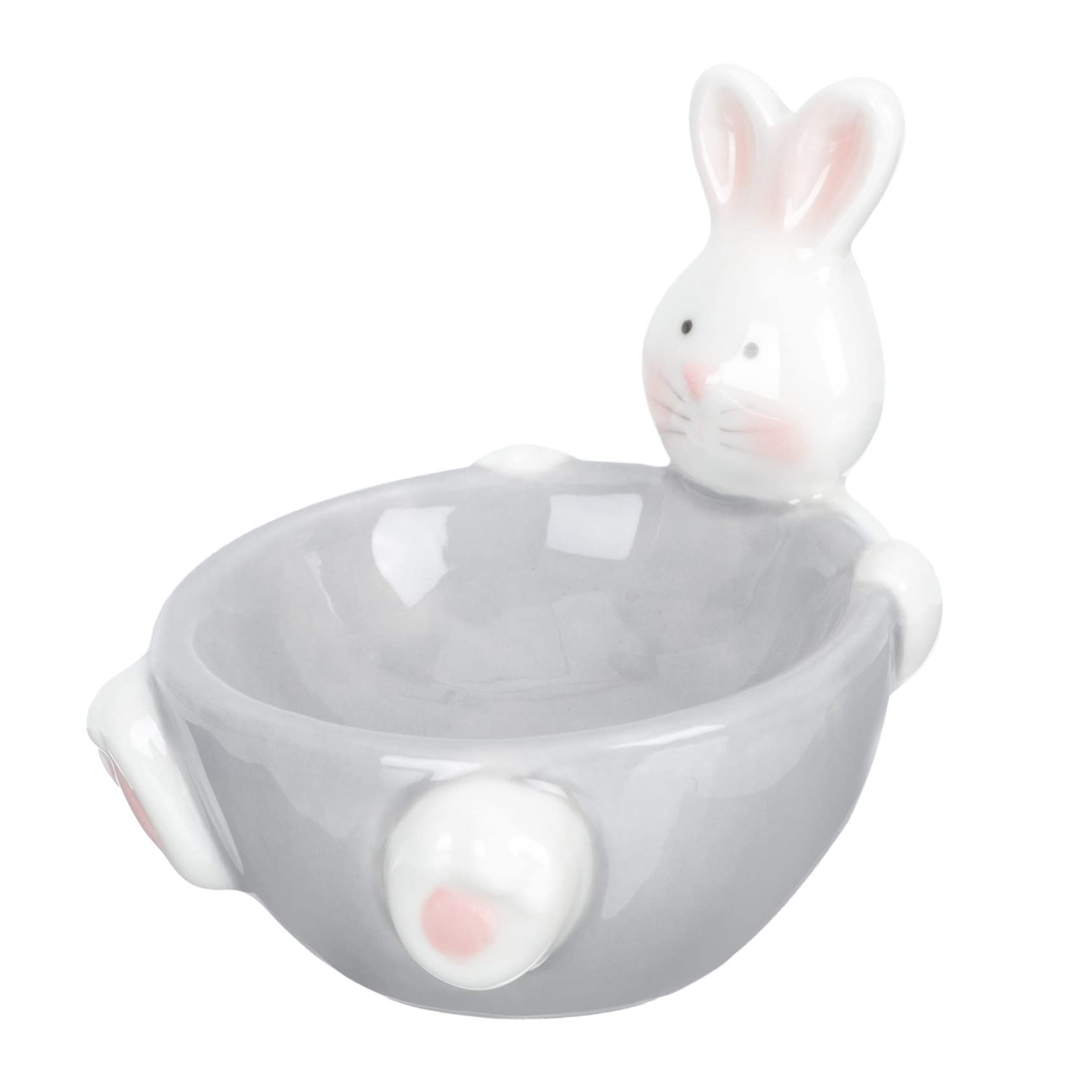 CIYODO Dinning Table Egg Tray Rabbit Shape Ceramic Egg Holder Easter Bunny Decor