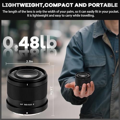50mm F2.0 Full Frame Prime Lens for Nikon Z Mount | Fast AF, Large Aperture, Lightweight | Wide Angle Standard Prime Lens Compatible with Nikon Z8, Z9, Z6II, Z7II, Z5, Z50, ZF, Z30 Mirrorless Cameras