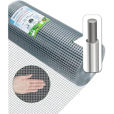 Hardware Cloth,1/2inch 48inx50ft 19 Gauge,Double-Layer Hot-Dip Galvanizing After Welding,Chicken Wire Fence Wire Mesh Fence Poultry Netting Garden Fence Tree Guard Wire Fence Rolls Cover