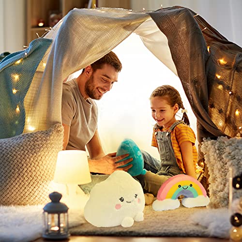 Benben 15A-7313-G Cloud Pillow Toy 12 Inch, Set Of 3, 7 Inch Stuffed Rainbow And Water Droplet Plushies thumb #6