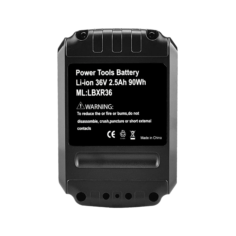 LBXR36 Batterie LCS36/LCS40 Chargeur 36V 2,5Ah Remplacement Batterie pour Black et Decker BL20362 BL2536 LBXR36 LBX1540 LBX2540 LBX2040 LBX36