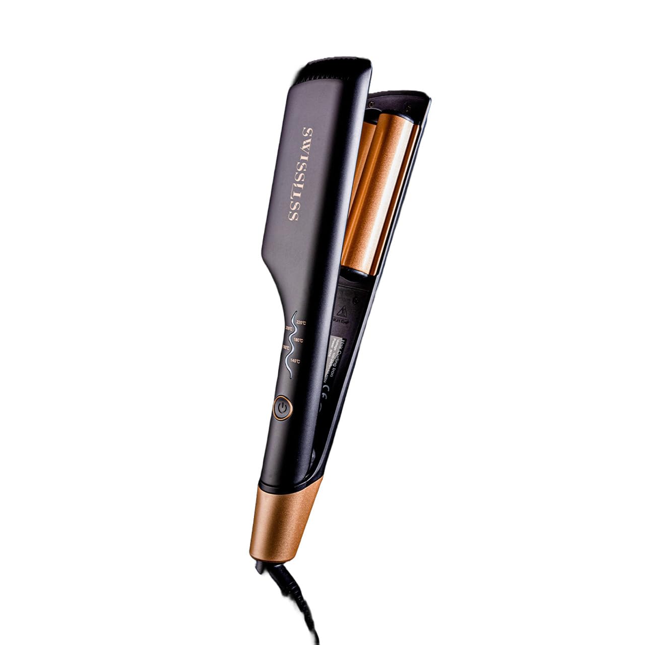 SWISSLISS - Piastra per Capelli Ondulata - The Wavy Edition - 5 livelli di temperatura da 140 a 220°C - Piastre 100% ceramica - 80W