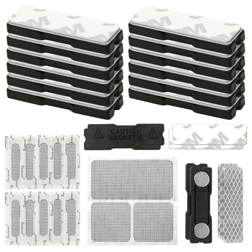 FL HUA Magnete für Fliegengitter Fenster 16 Stück Selbstklebende Fliegengitter Clips mit 3 Reparaturklebebändern Starke Magnete zum DIY-Insektenschutz Ohne Bohren für Küche Wohnzimmer Balkon