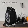 Fitdom Heavy Duty Small Mesh Equipment Ball Bag w/Adjustable Backpack Shoulder Strap Design for Coach. 3 Different Size Compartments. Perfect for Soccer Football Volleyball Basketball & Water Sports