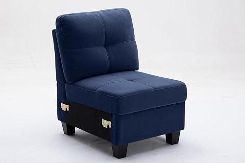 Miniatura 7 de Sofá modular de 4 asientos con otomana de almacenamiento, juego de muebles de sala de estar en forma de L y U para espacios pequeños, espuma