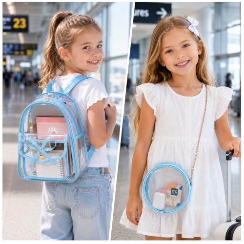 Image of I IHAYNER Girls Bowknot 3-Pieces Fahsion Leather Backpack Backpack Purse for Women Rucksack for Ladies Shoulder Bag