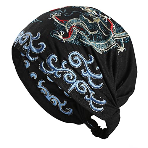 Beanie Hats For Women Vintage Embroidered Floral Hollow Out Hat Vintage Style 1-Black One Size Embroidery Flowers Travel Bandanas Print Hat #TOP3
