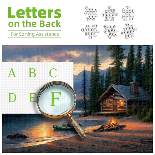 Blueforest 500-Piece Mountain Lake Cabin Jigsaw Puzzle