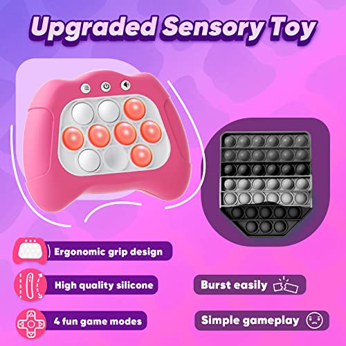 Byserten Handheld Game Toy For Kids Age 6-12, Sensory Fidget Toys For Kids 8-12, Birthday Gifts For 6 7 8 9 Year Old Girls & Boys & Teens -Dark Pink #TOP4