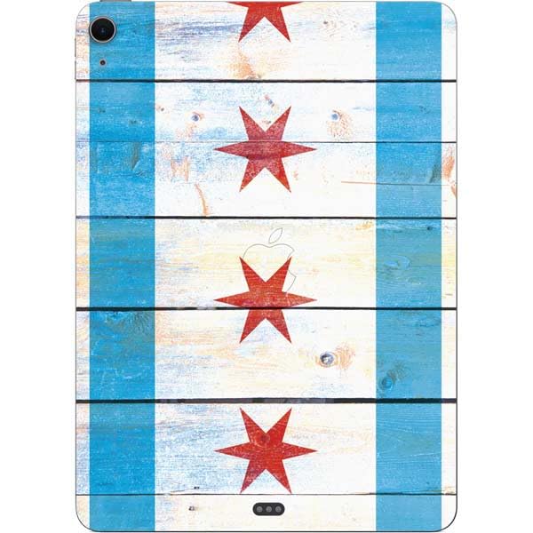 Skinit Decal Tablet Skin Compatible with iPad Air 11in (2024-2025) - Chicago Flag Light Wood Design