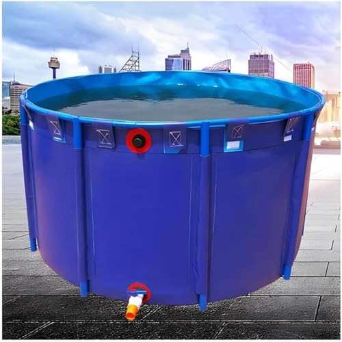 Bassin aquacole pliable 1,2 x 1 m en toile avec support et vanne de vidange