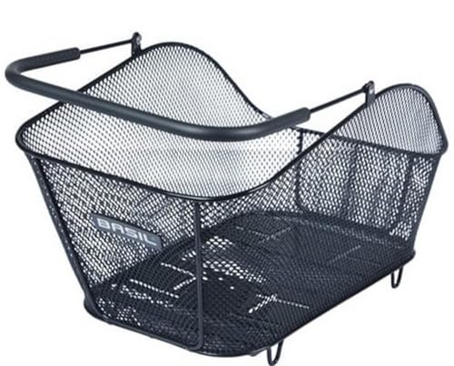 Panier de vélo Basil Icon en maille d'acier fine avec poignée ergonomique