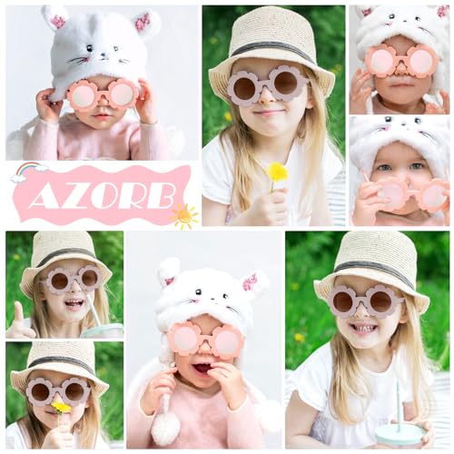 AZorb Baby Flower Sunglasses with Strap Polarized UV 400 Protection for Infant Toddler Boy Girl Age 0-24 Months2