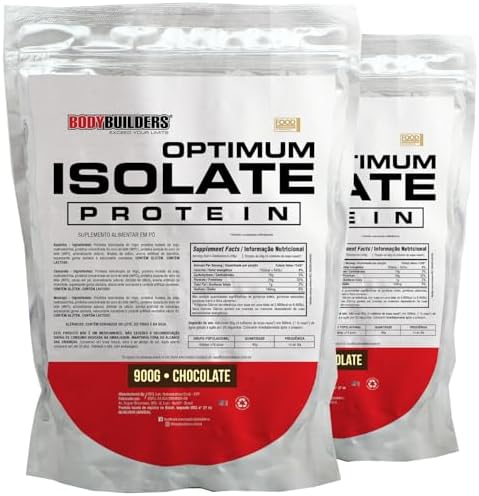 Kit 2x Whey Protein Optimum Isolate Morango 900g - Bodybuilders