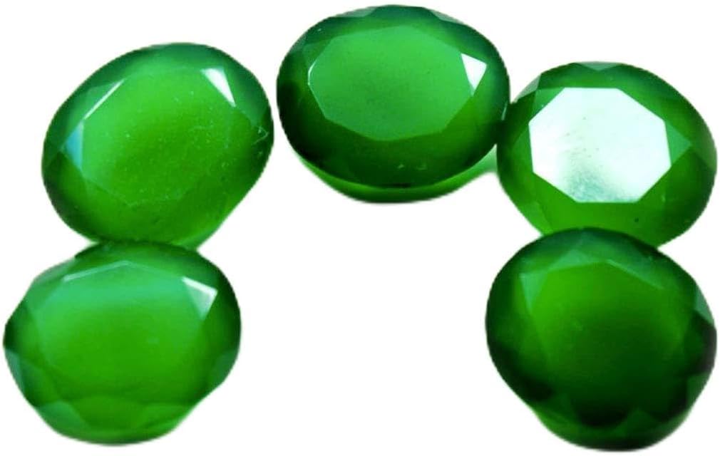 16X12 MM 5 Pieces Natural Green Onyx Loose Gemstone Oval Shape Faceted Wholesale Stone Lot