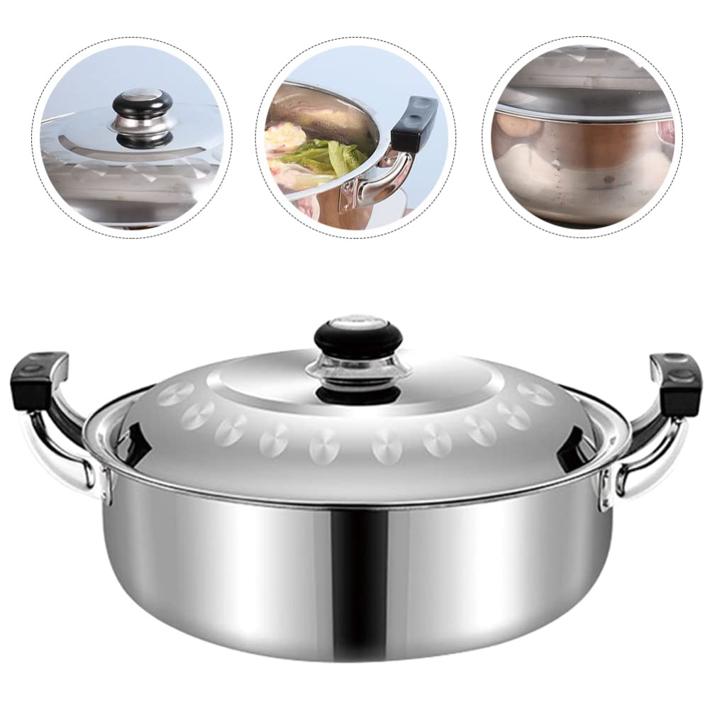 BESTonZON Olla Caliente Divisor de Acero Inoxidable Multifuncional, Resistente al Óxido y Fácil de Limpiar, para Cocinar Dos Sabores en Casa