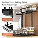 FapZox Under Sink Organizer, 2 Pack Under Sink Organizers and Storage, 2-Tier Pull Out Under Cabinet Organizer Storage Shelf, Metal Frame, Height Adjustable Rack for Bathroom Kitchen Pantry