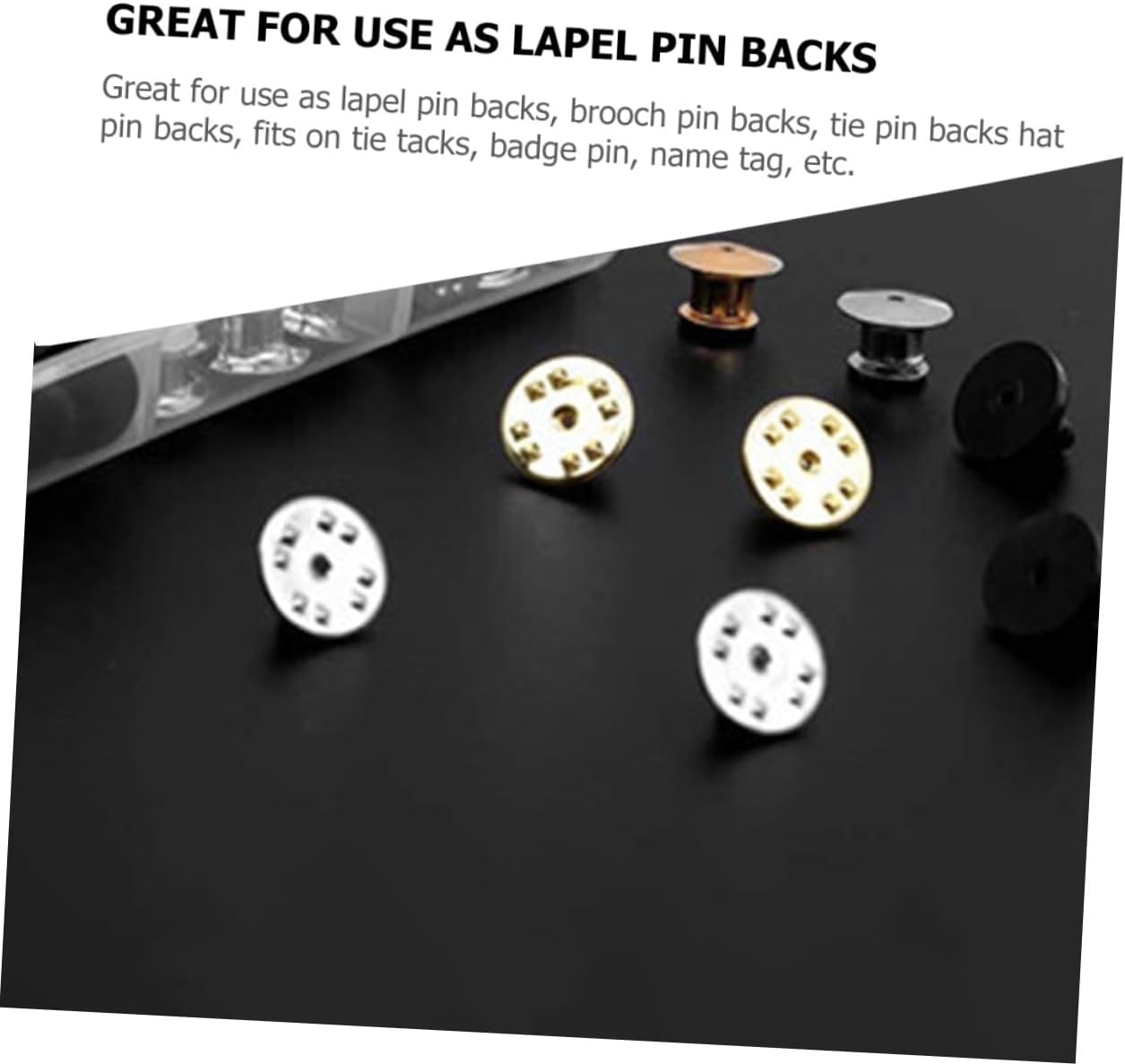1 Box Multipurpose Metal Pin Keepers with Rubber Backs Secure Flat Round Pin Clutch for Lapel Tie Tacks Brooches Badges and DIY Jewelry Craft Making