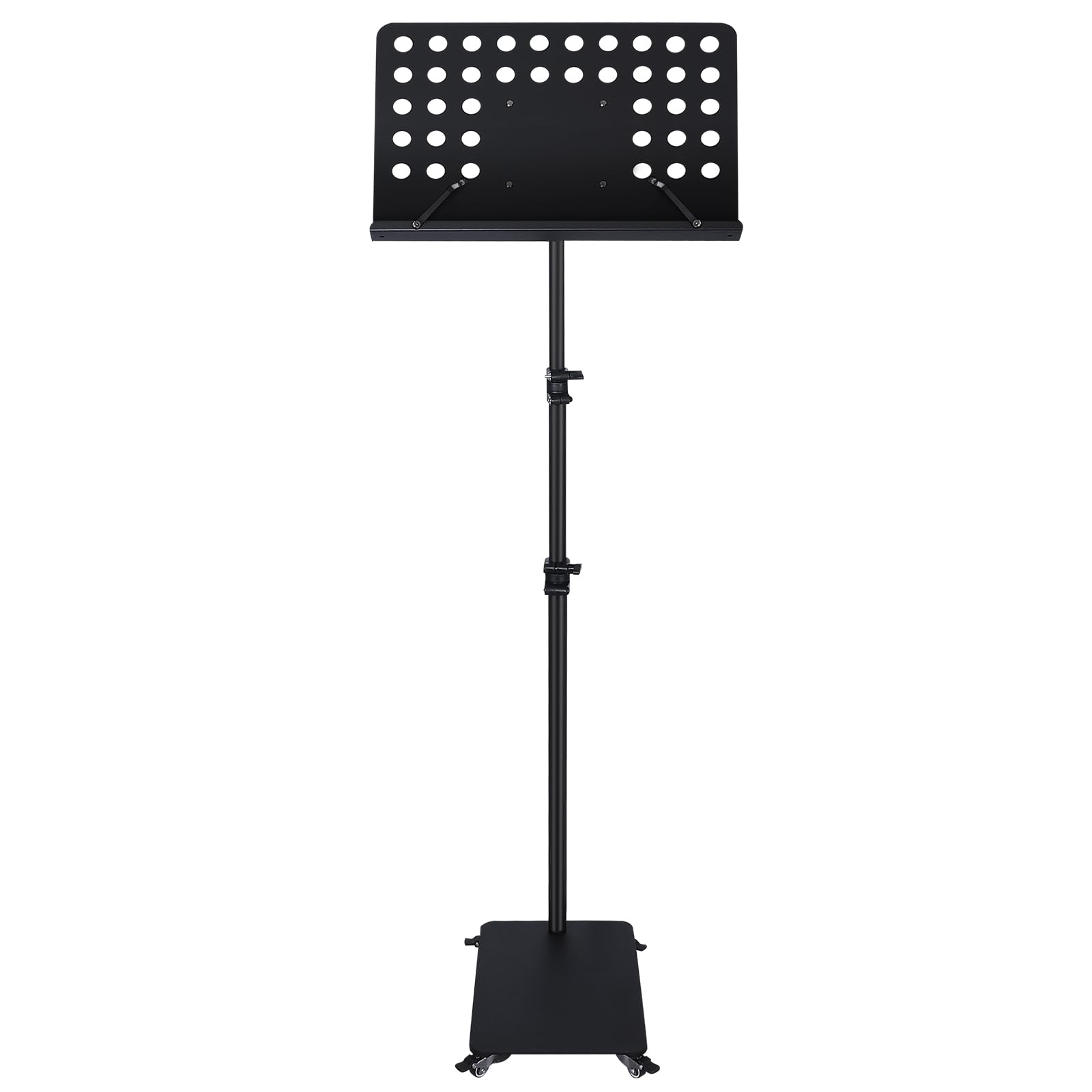 Soporte profesional para partituras de orquesta con ruedas, soporte de metal alto para libros de música, teléfono celular, tablet, para teclado de piano, instrumentos de cuerda de viento