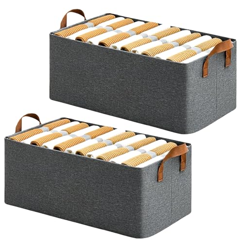 Image of PRIME PICK XL Oxford Cloth Organizer jeans, t-shirts, sweaters, socks, towels, and daily essentials neatly in wardrobes, shelves, or closets in bedrooms and living spaces. (Pack of 2)