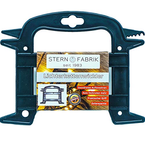 Sternfabrik Enrollador de cadena de luces, no se enreda más con un práctico mango, 20 cm Winder