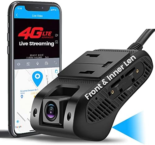 24H Live Video Remote Monitor, Jimi JC400P 4G & WiFi Dual Dash Cam Front & Interior for Car 1080P Car Camera Driving Recorder | GPS Tracking | G Sensor | Loop Records | Behavior Analysis