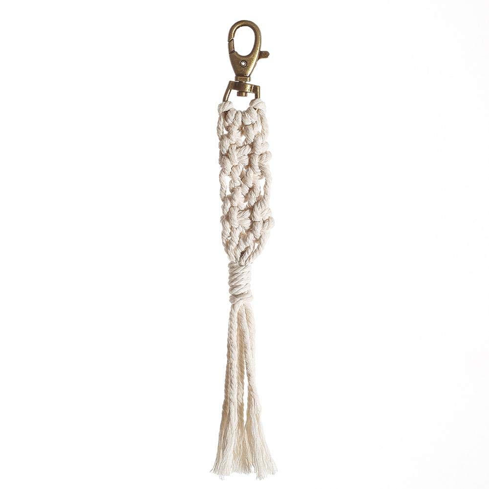 Handmade Key Holder Cotton Rope Woven Key Chain Bohemia Nordic, Women Ladies Jewelry Gifts Animal Charms Key Chain Car Bags Key