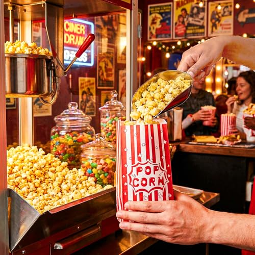 Image of 400 Pcs Small Paper Popcorn Bags, 1 Oz Movie Night Pop Corn Bags, Oil-proof Paper Popcorn Bag Bulk for Popcorn Machine, Popcorn Containers Cups for Individual Servings, Party supplies